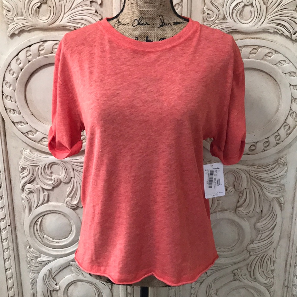 NWTS Free People Tangerine T-shirt ✅